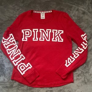 Victoria’s Secret PINK VS Pink Waffle Knit Long Sleeve Pajama Top Size Large
